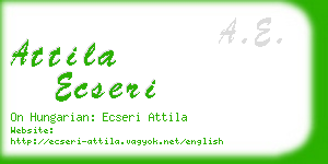 attila ecseri business card